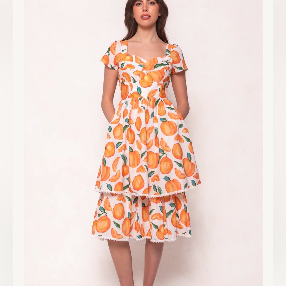 Ivy city Marie dress fruit lace ruffles 4x - Picture 4 of 5